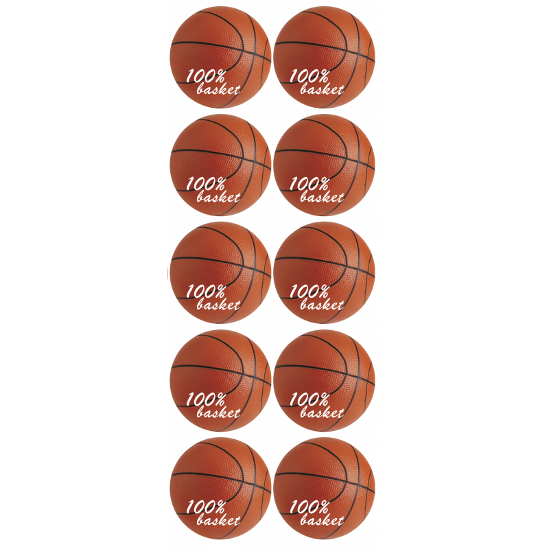 Ballons Basket-Ball (10stickers de 5cm) - Sticker/autocollant