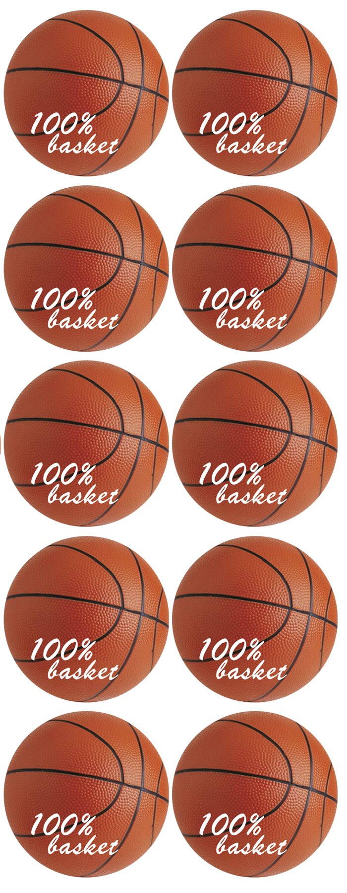 Ballons Basket-Ball (10stickers de 5cm) - Sticker/autocollant