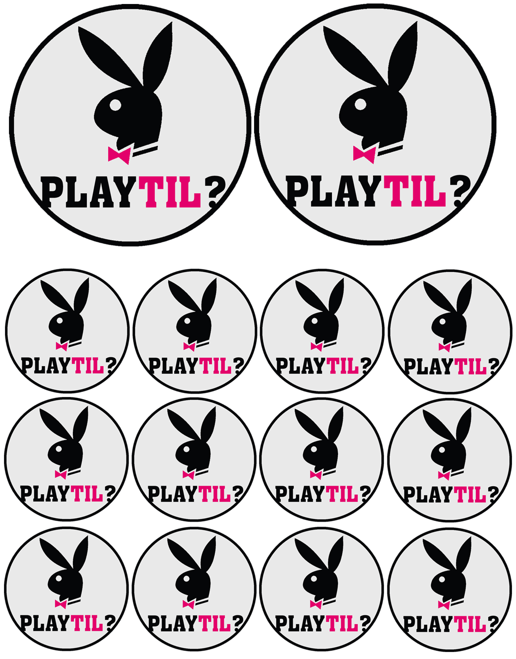 Playtil (2 fois 9cm - 12 fois 5cm) - Sticker/autocollant