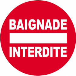 baignade interdite rond (15x15cm) - Sticker/autocollant