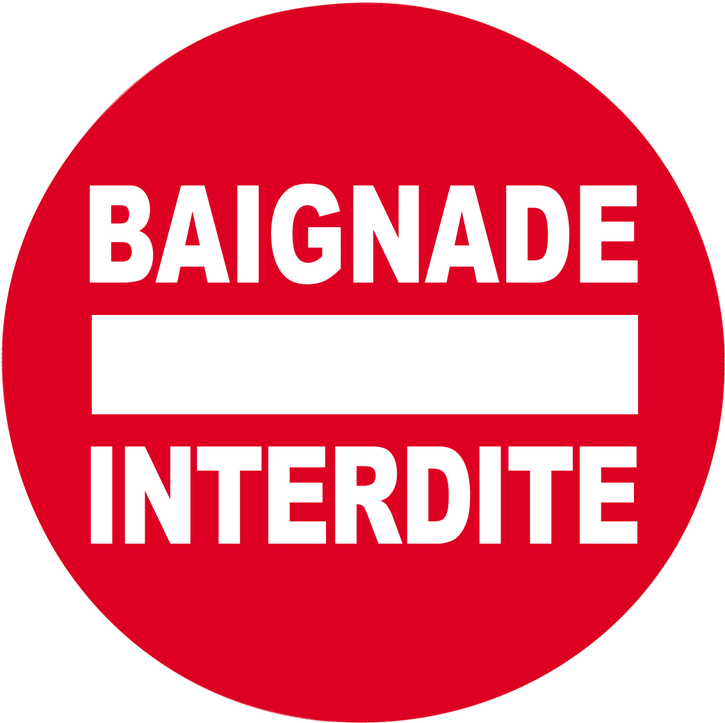 baignade interdite rond (15x15cm) - Sticker/autocollant