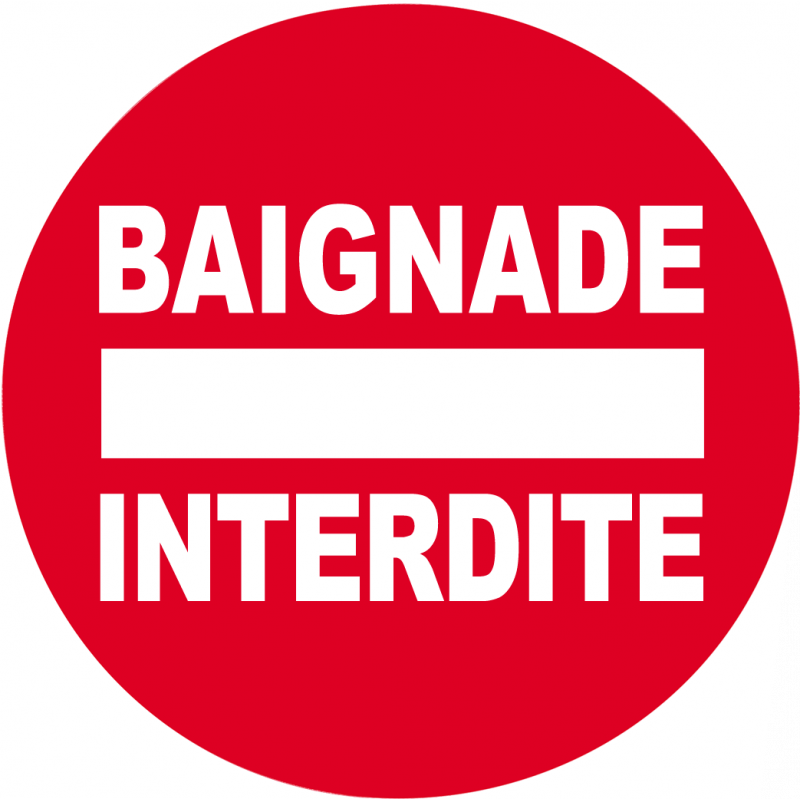 baignade interdite rond (5x5cm) - Sticker/autocollant