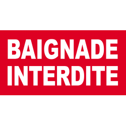 baignade interdite rouge (29x15cm) - Sticker/autocollant