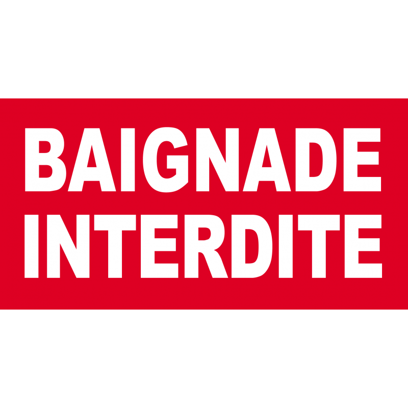 baignade interdite rouge (20x10.3cm) - Sticker/autocollant