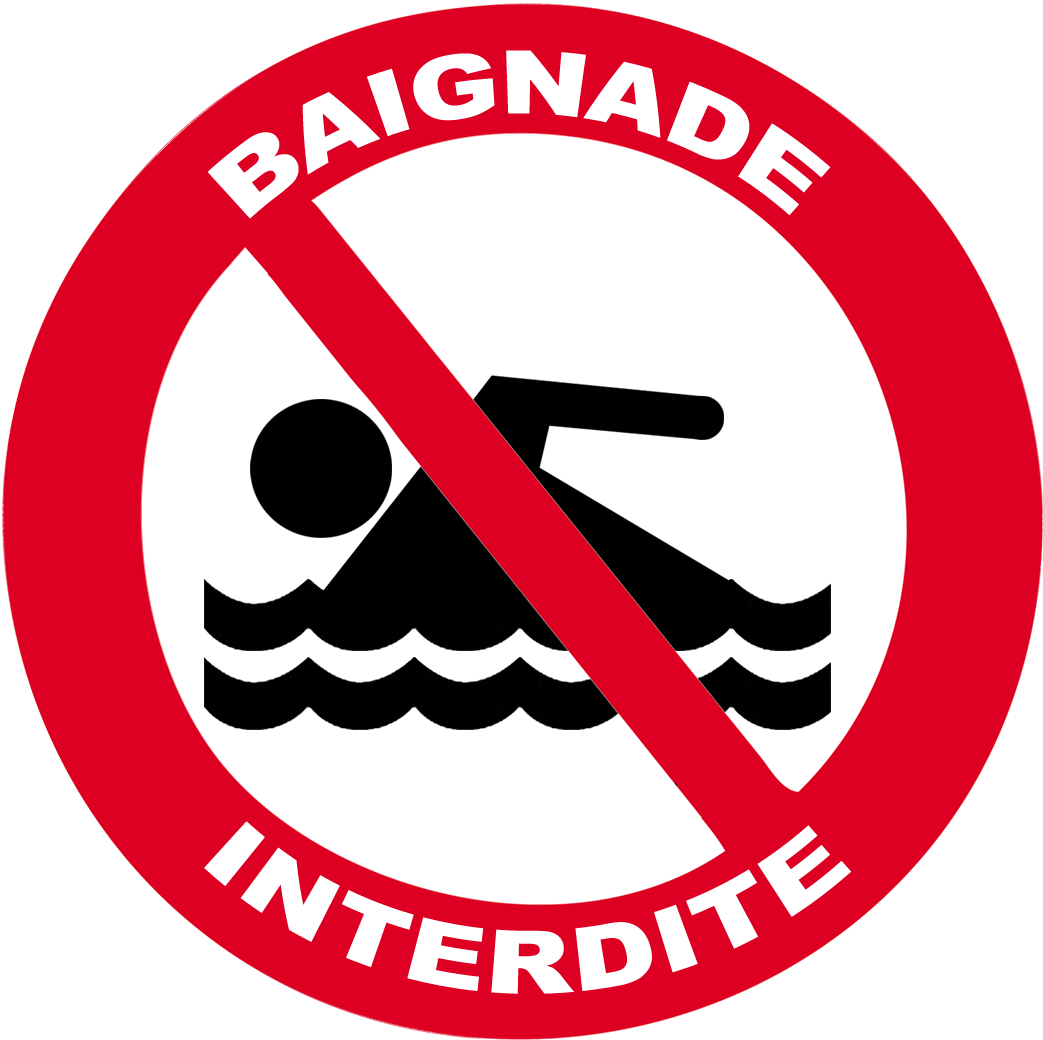 baignade interdite (20x20cm) - Sticker/autocollant