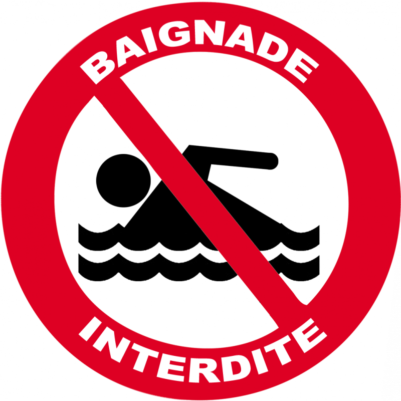 baignade interdite (5x5cm) - Sticker/autocollant