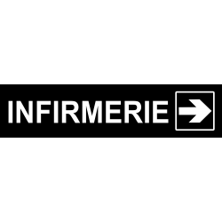 Infirmerie noir flèche droite (20x4.8cm) - Sticker / autocollant