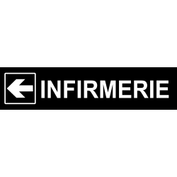 Infirmerie noir flèche gauche (15x3.5cm) - Sticker / autocollant