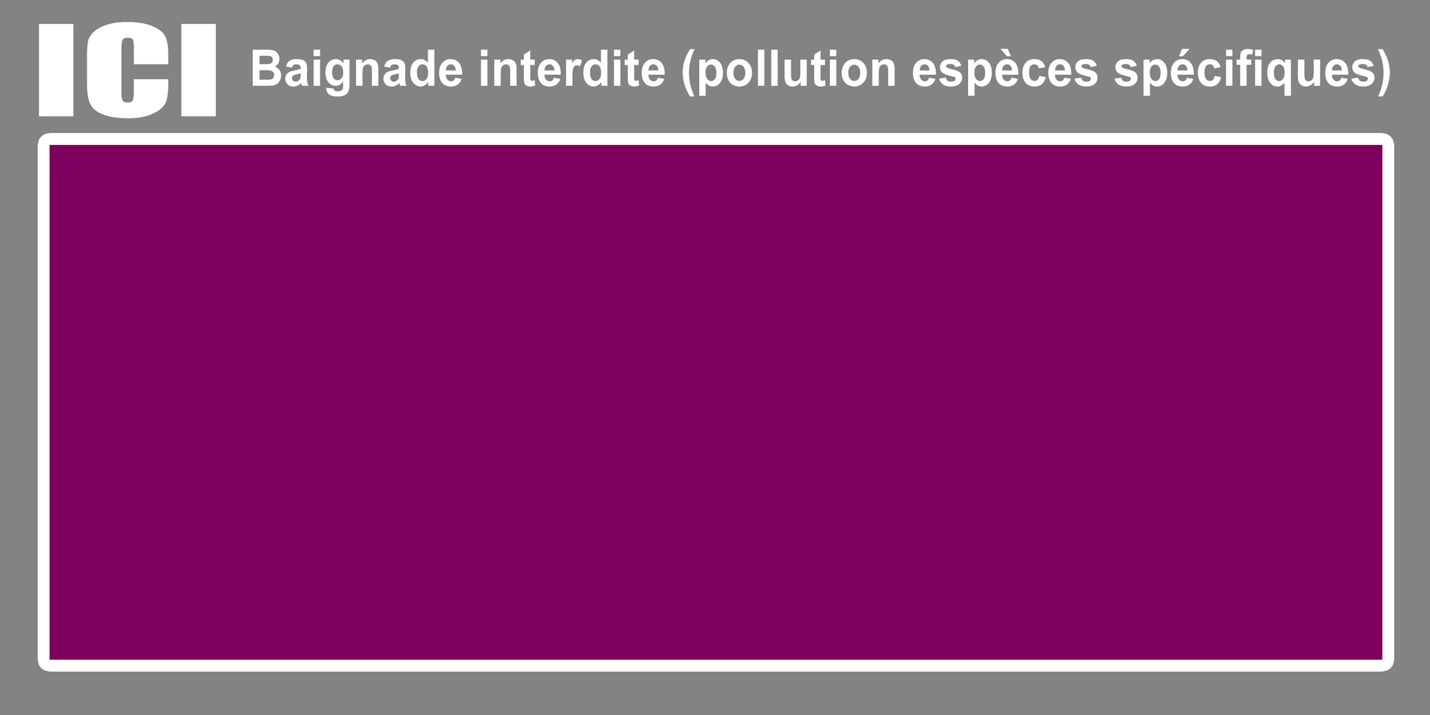 Baignade interdite pollution espèces protégées (30X15cm) - Sticker/autocollant