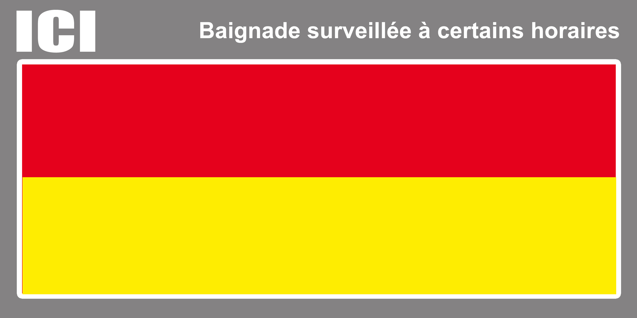 Baignade surveillée à certains horaires (30X15cm) - Sticker/autocollant