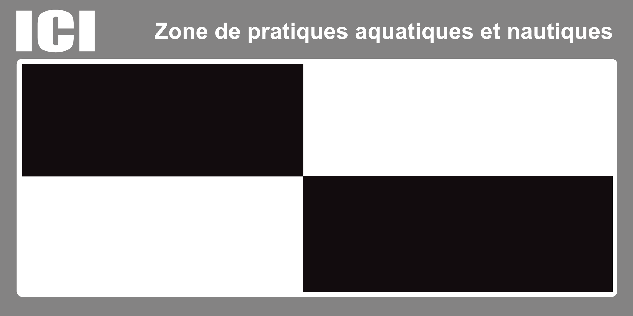 Zone de pratiques aquatiques et nautiques (30X15cm) - Sticker/autocollant