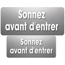 Série sonnez avant d'entrer (9x4cm et 7x3cm) -Sticker / autocollant