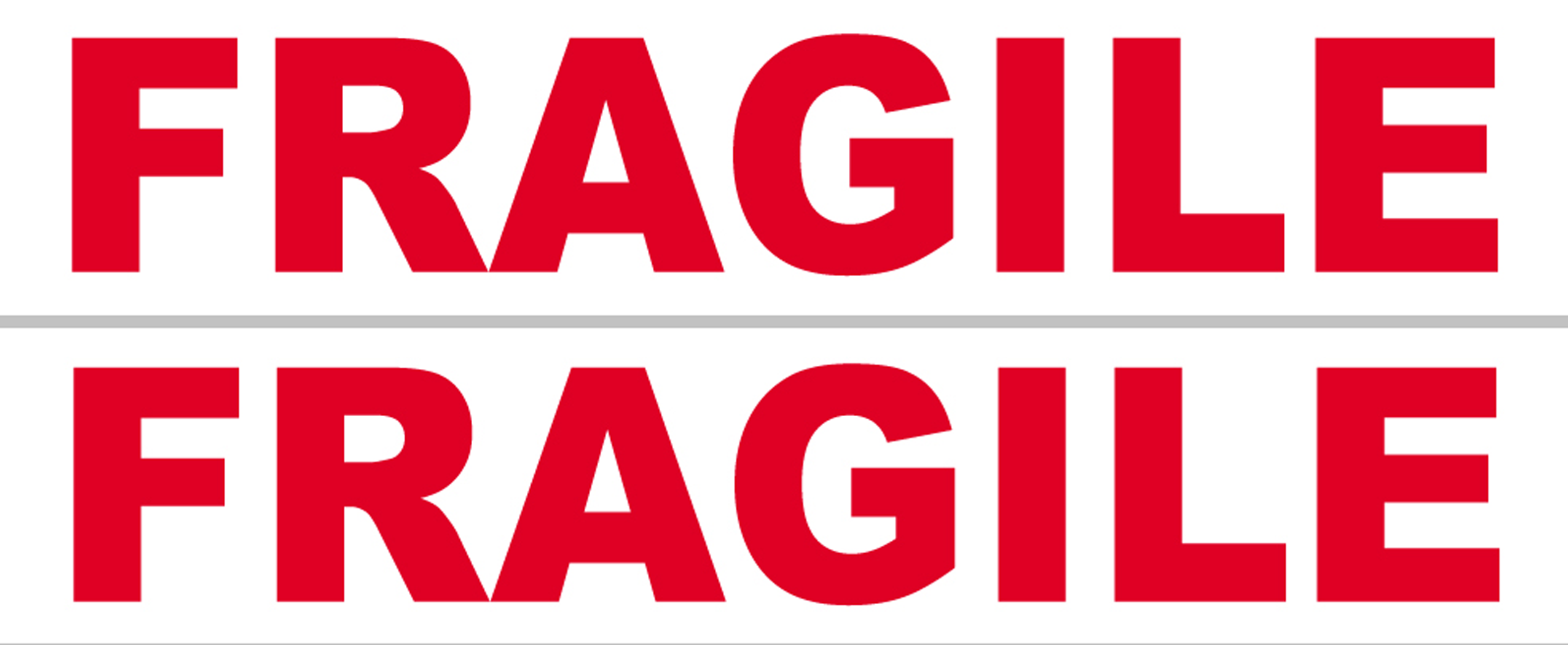 Fragile (2 fois 10x2cm) - Sticker / autocollant