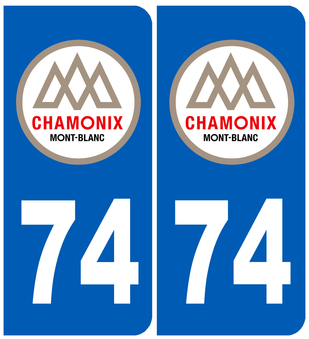 immatriculation 74 Chamonix-Mont-Blanc - Sticker/autocollant