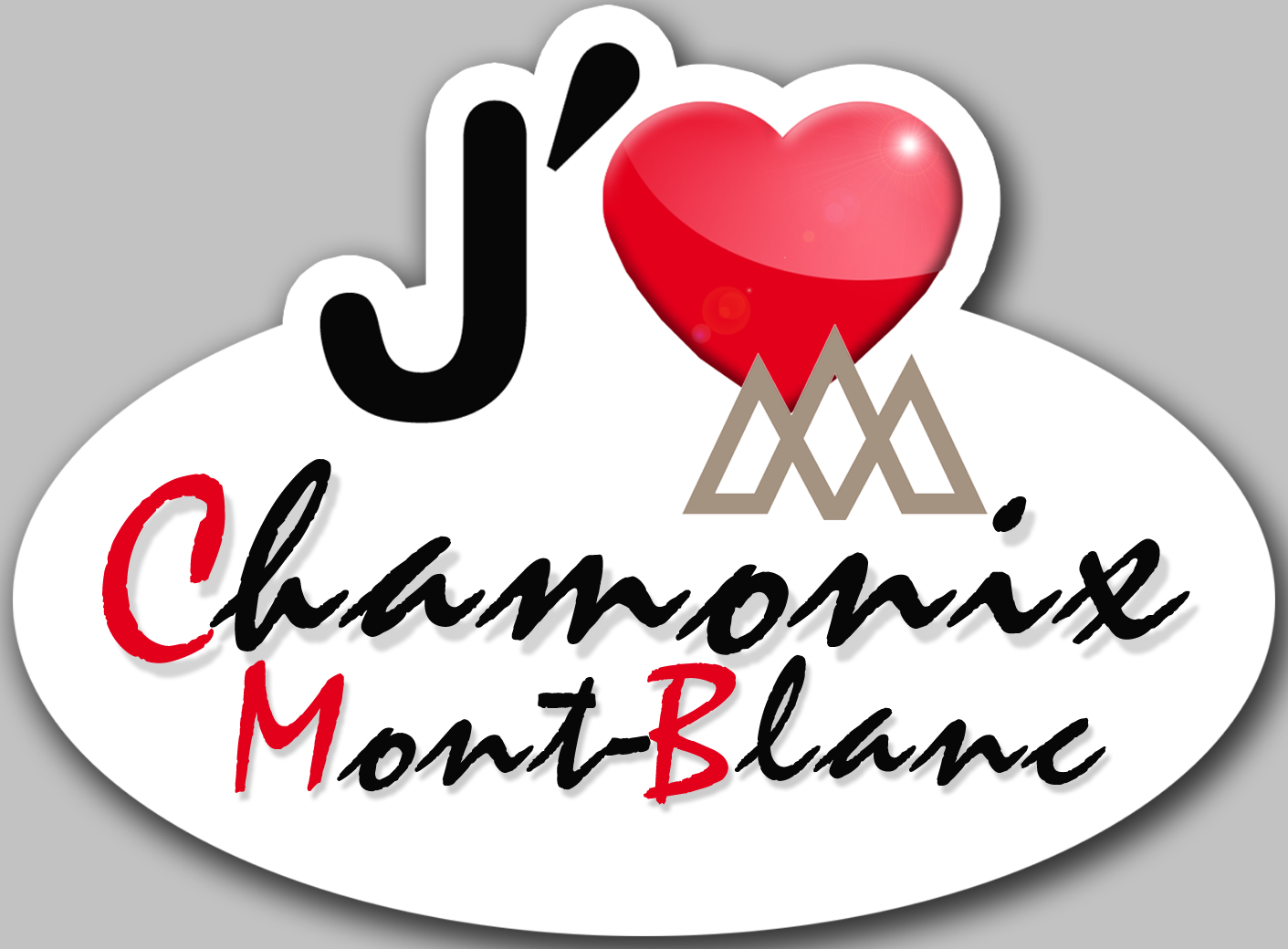 j'aime Chamonix-Mont-Blanc (15x11cm) - Sticker/autocollant