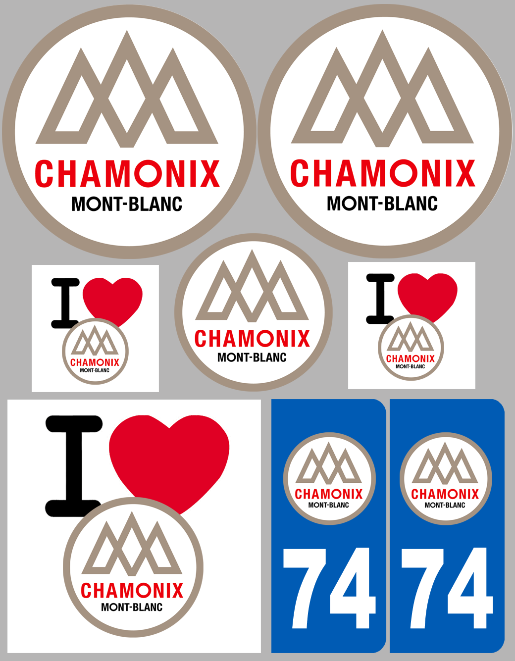 Chamonix-Mont-Blanc (8 autocollants variés) - Sticker/autocollant