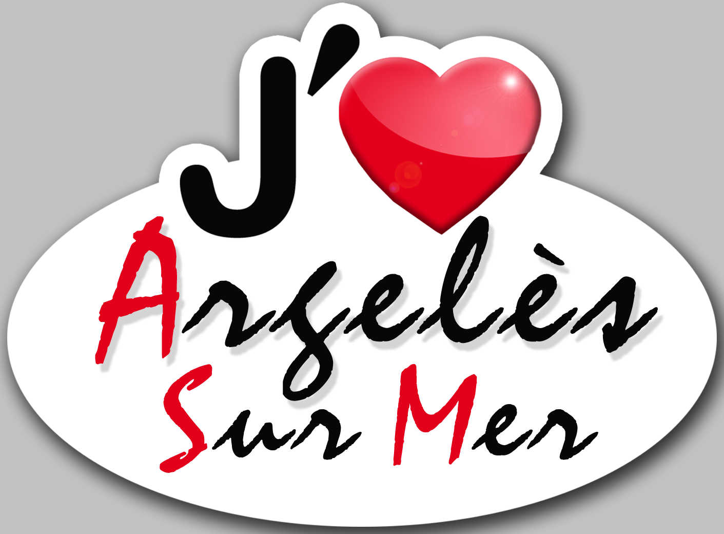 j'aime Argelès-sur-Mer (15x11cm) - Sticker/autocollant