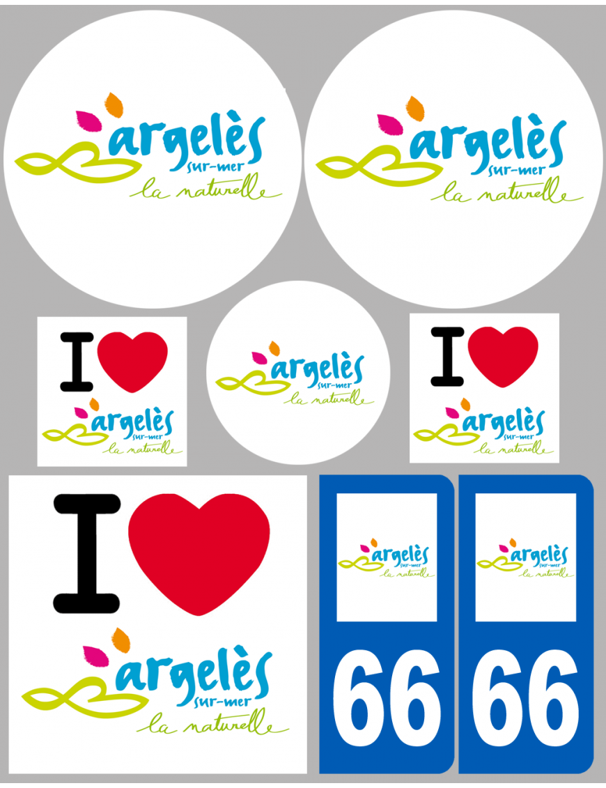 Argelès-sur-Mer (8 autocollants variés) - Sticker/autocollant