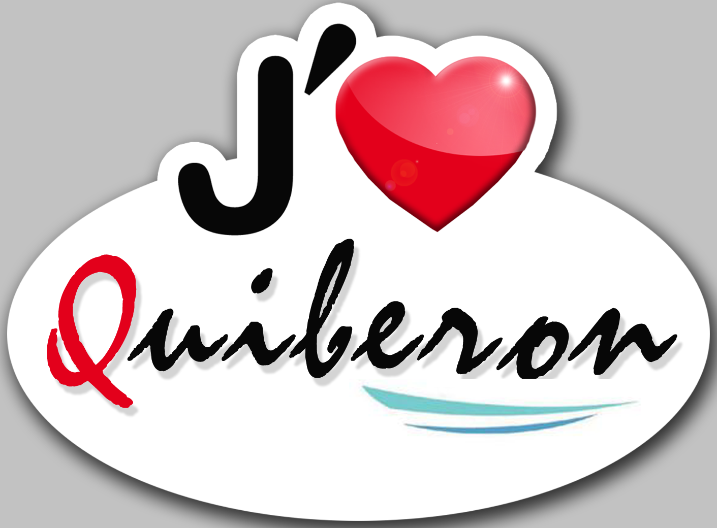 j'aime Quiberon (15x11cm) - Sticker/autocollant