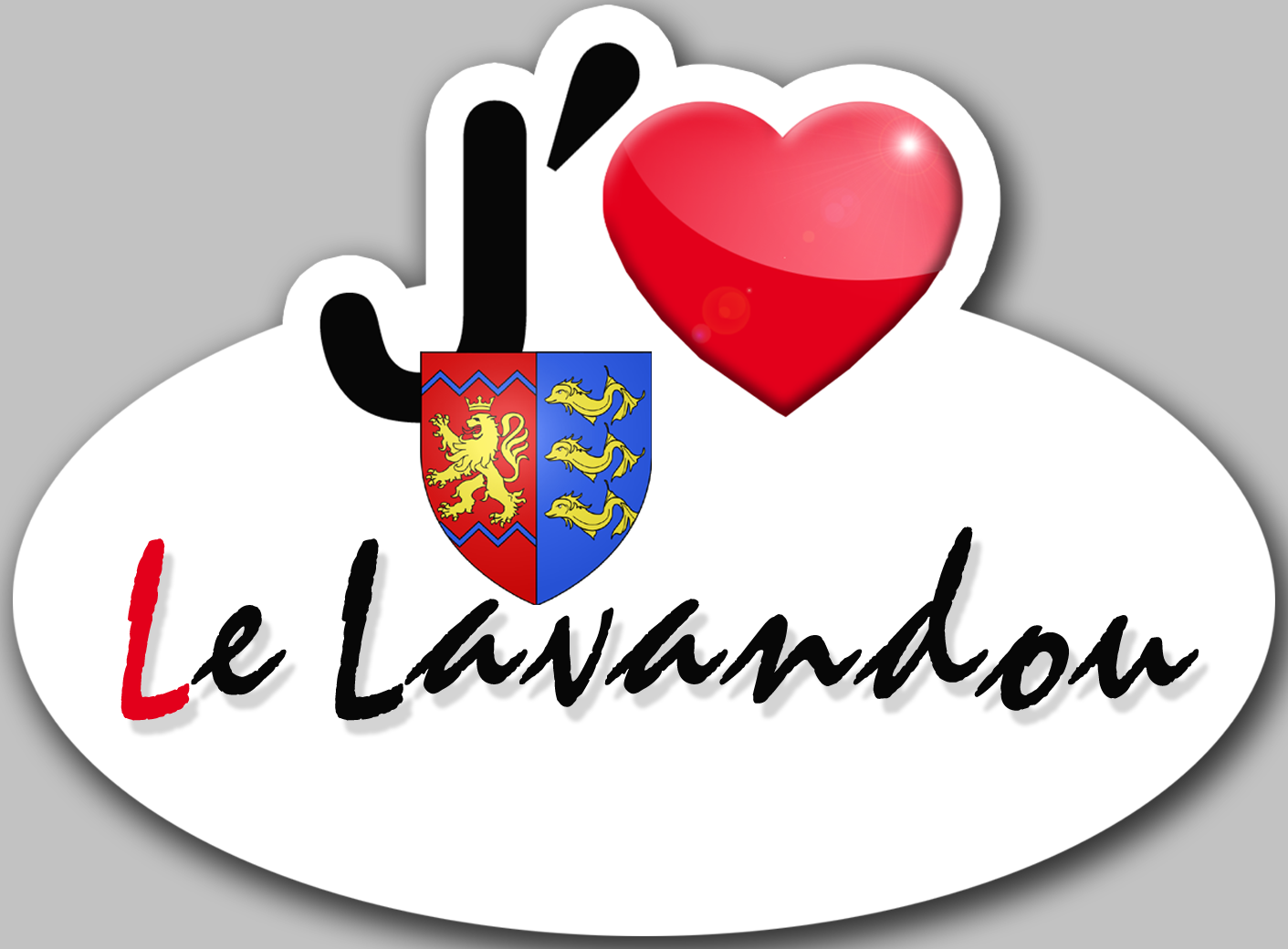 j'aime Le Lavandou (15x11cm) - Sticker/autocollant