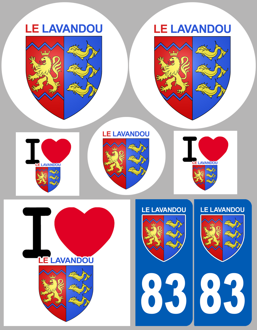 Le Lavandou (8 autocollants variés) - Sticker/autocollant