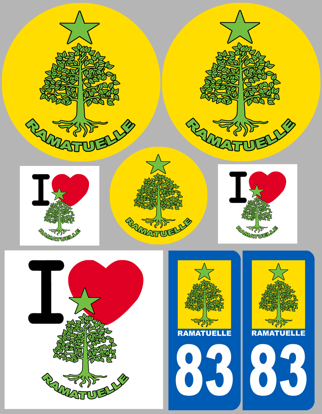 Ramatuelle (8 autocollants variés) - Sticker/autocollant