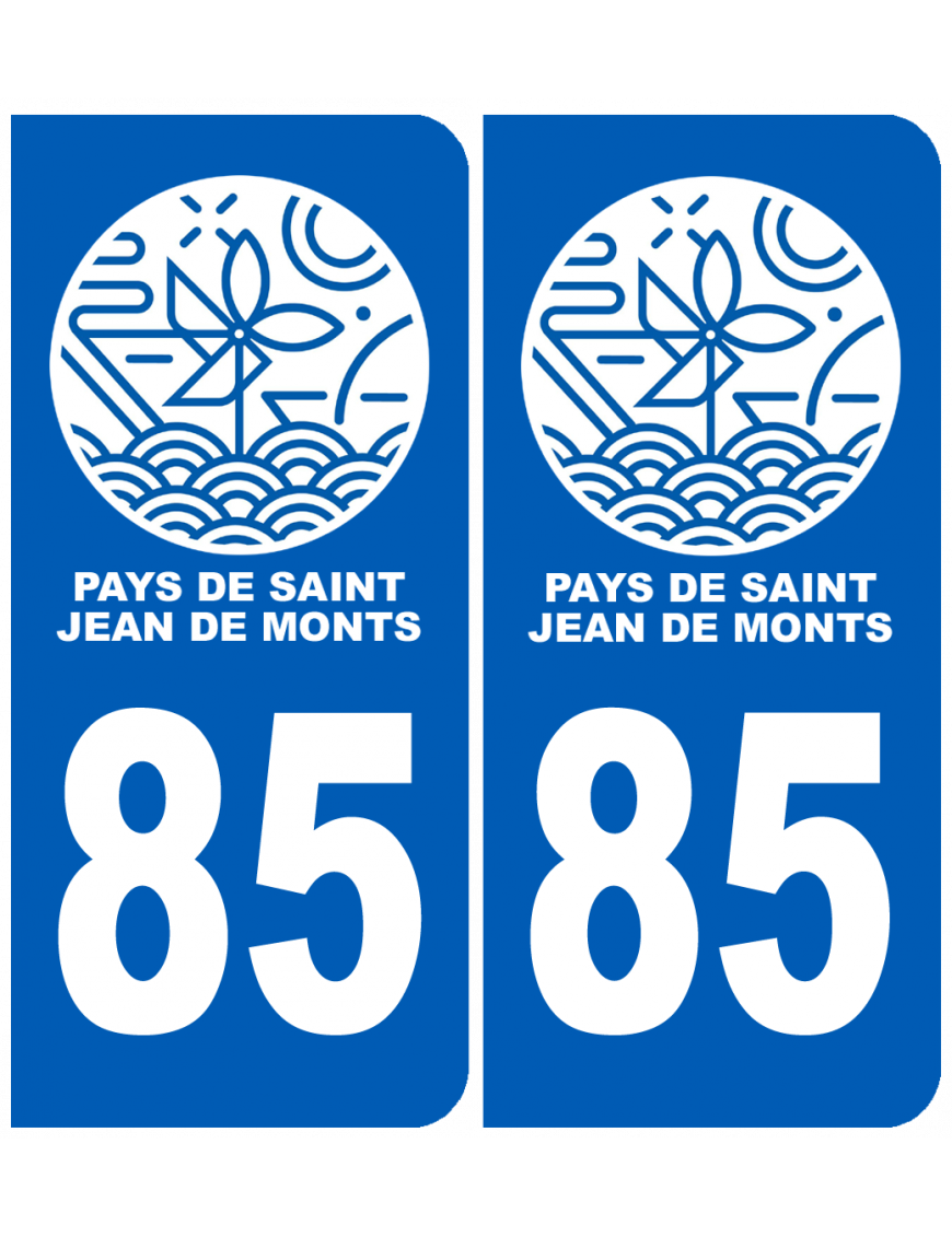 immatriculation Pays de Saint-Jean-de-Monts 85 - Sticker/autocollant