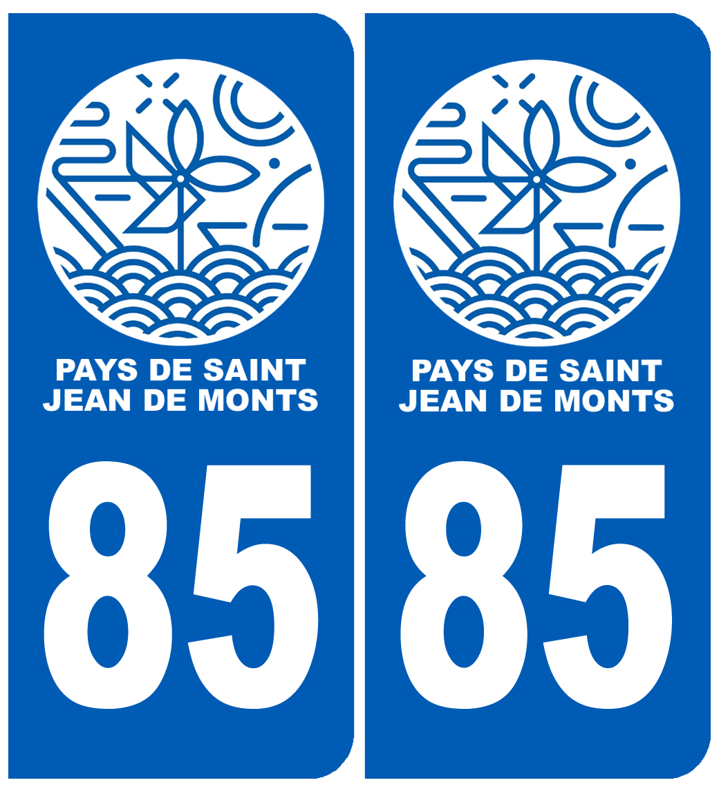 immatriculation Pays de Saint-Jean-de-Monts 85 - Sticker/autocollant