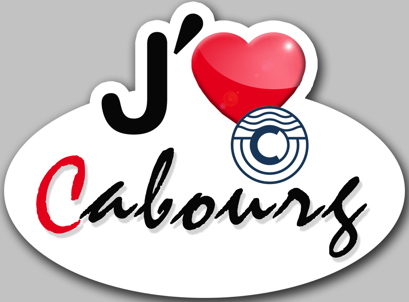 j'aime Cabourg (15x11cm) - Sticker/autocollant