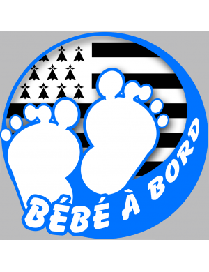 Bébé à bord breton garçon - 15cm - Sticker/autocollant