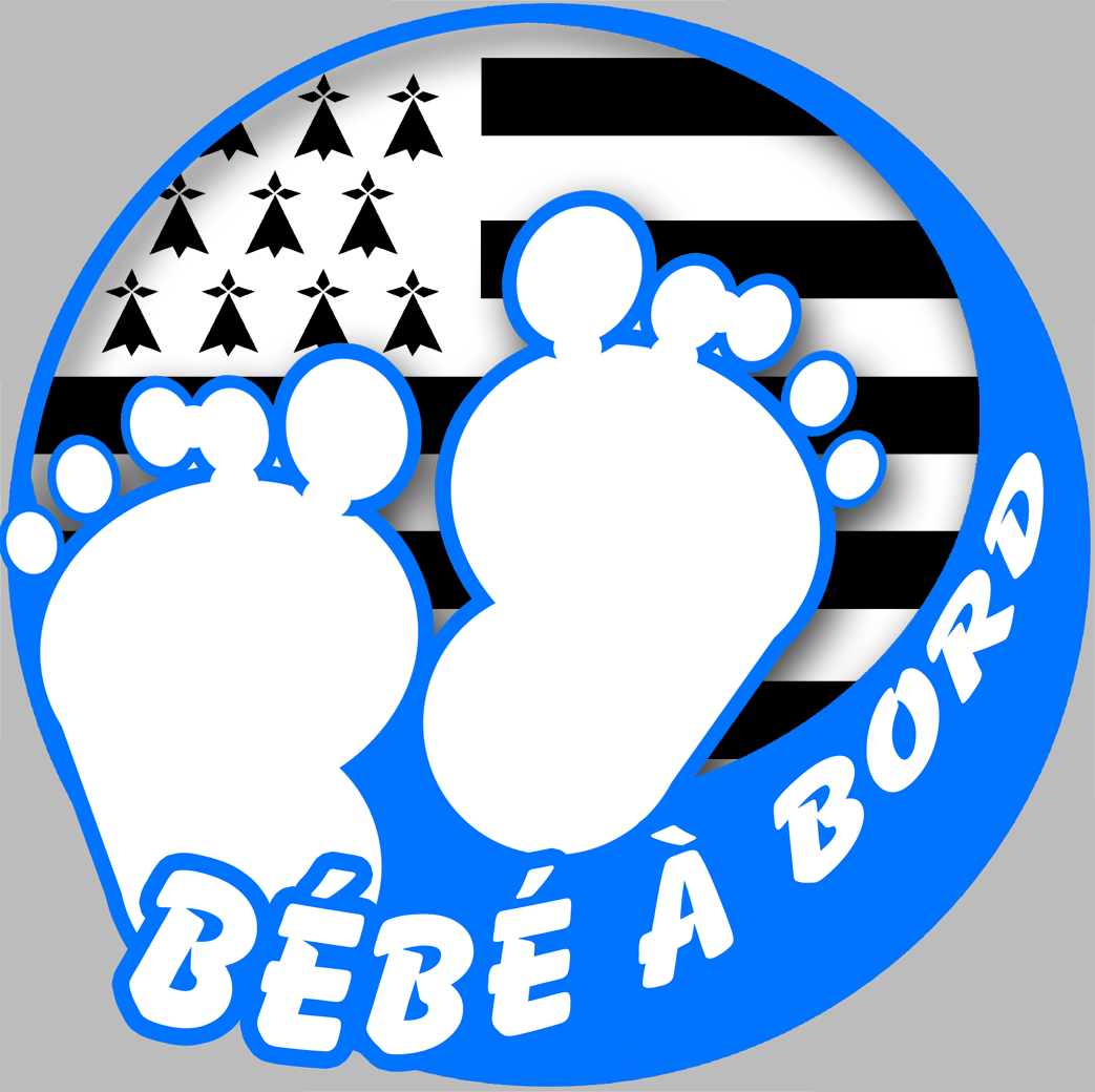 Bébé à bord breton garçon - 15cm - Sticker/autocollant