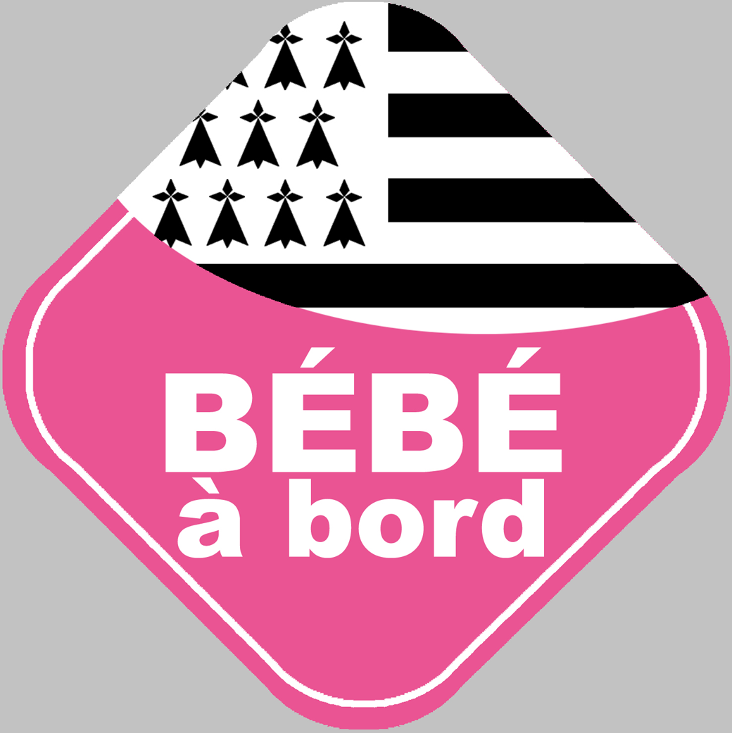 bébé à bord bretonne - 10cm - Sticker/autocollant