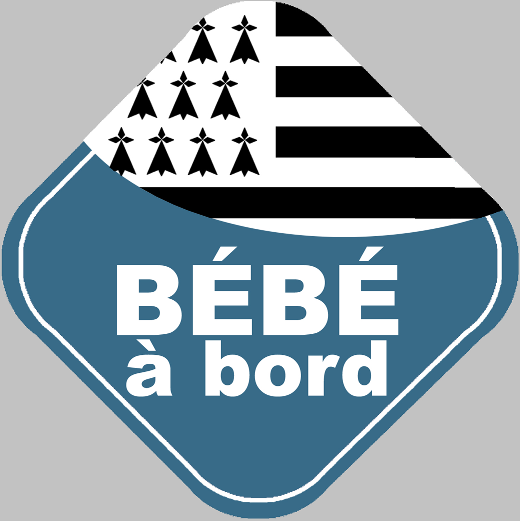 Bébé à bord breton - 10cm - Sticker/autocollant