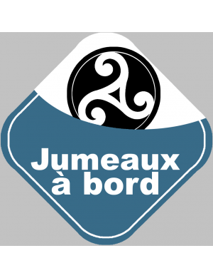 Bébés à bord jumeaux triskel -10cm - Sticker/autocollant