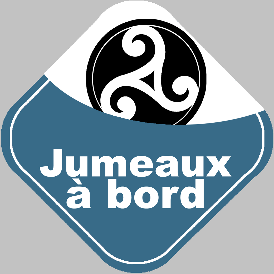 Bébés à bord jumeaux triskel -10cm - Sticker/autocollant