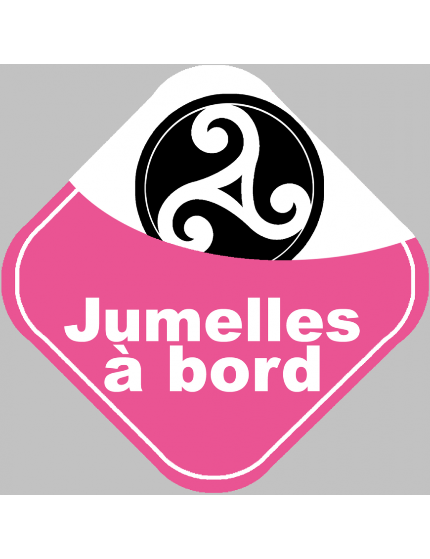 bébés à bord jumelles triskel - 10cm - Sticker/autocollant