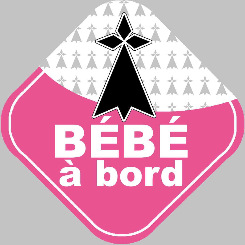 Bébé à bord bretonne hermine - 10cm - Sticker/autocollant