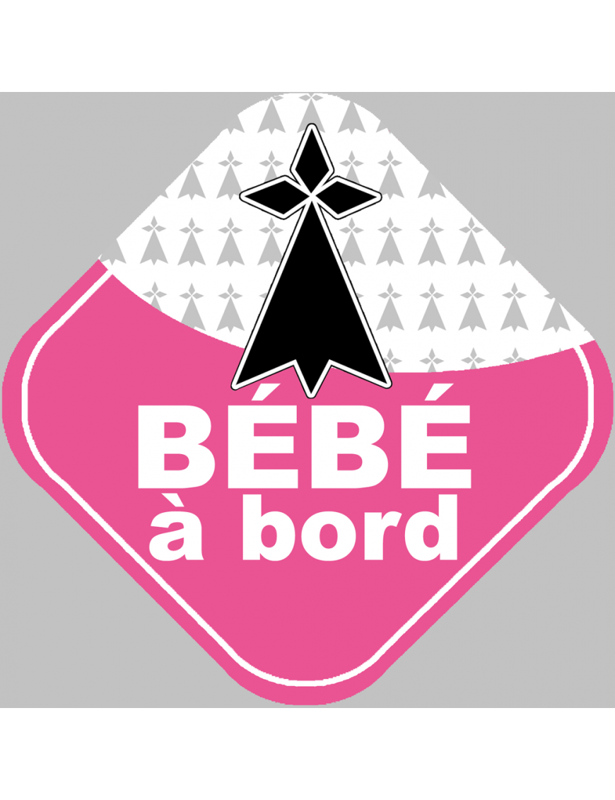 bébé à bord bretonne hermine (15x15cm) - Sticker/autocollant