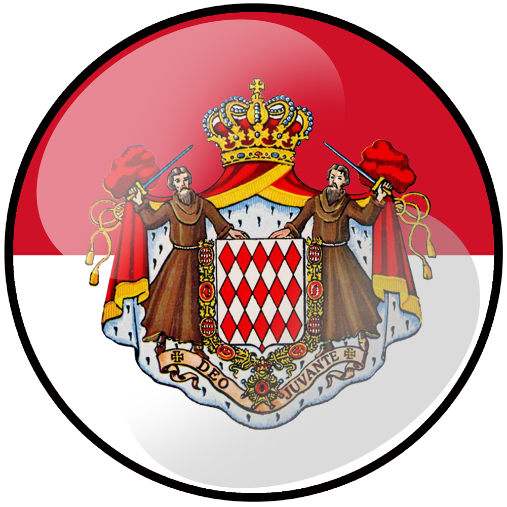 Drapeau Monaco Effet 3D - 15cm - Sticker/autocollant