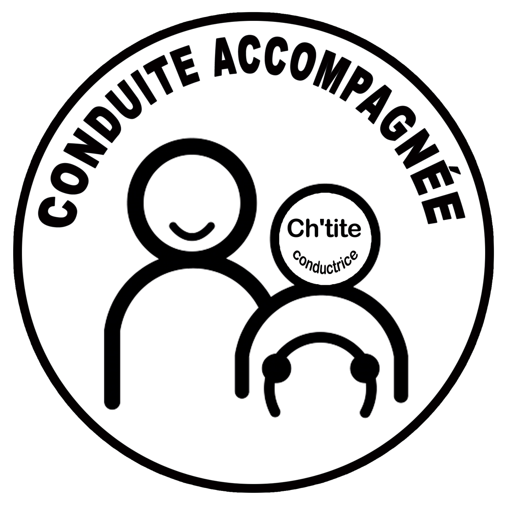 Conduite accompagnée conductrice Ch'ti (15x15cm) - Sticker/autocollant