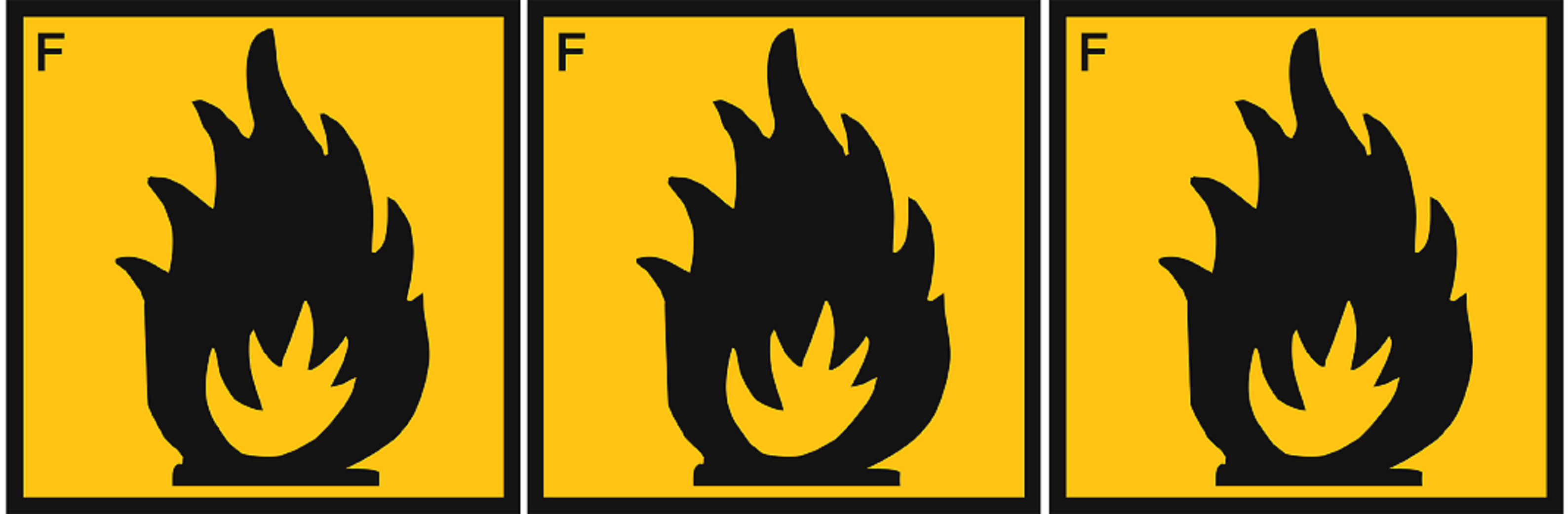 Facilement inflammable (3 fois 5x5cm) - Sticker/autocollant