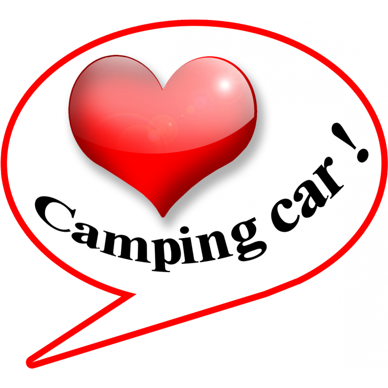 j'aime le camping car (5x4.5cm) - Sticker/autocollant