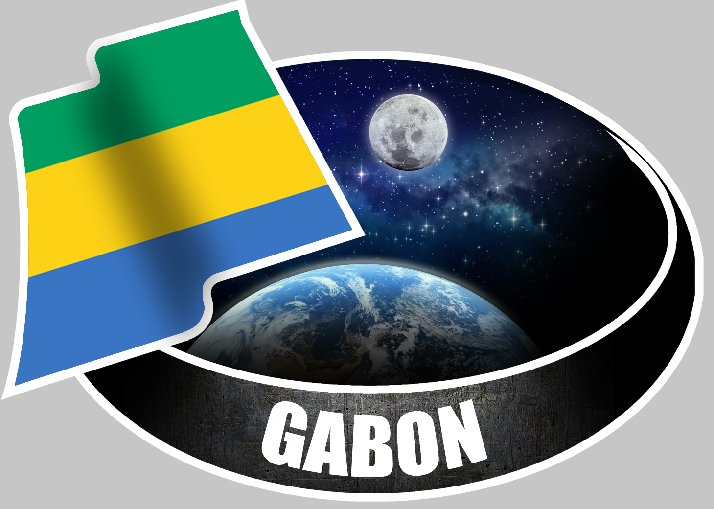 GABON (10x14cm) - Sticker/autocollant