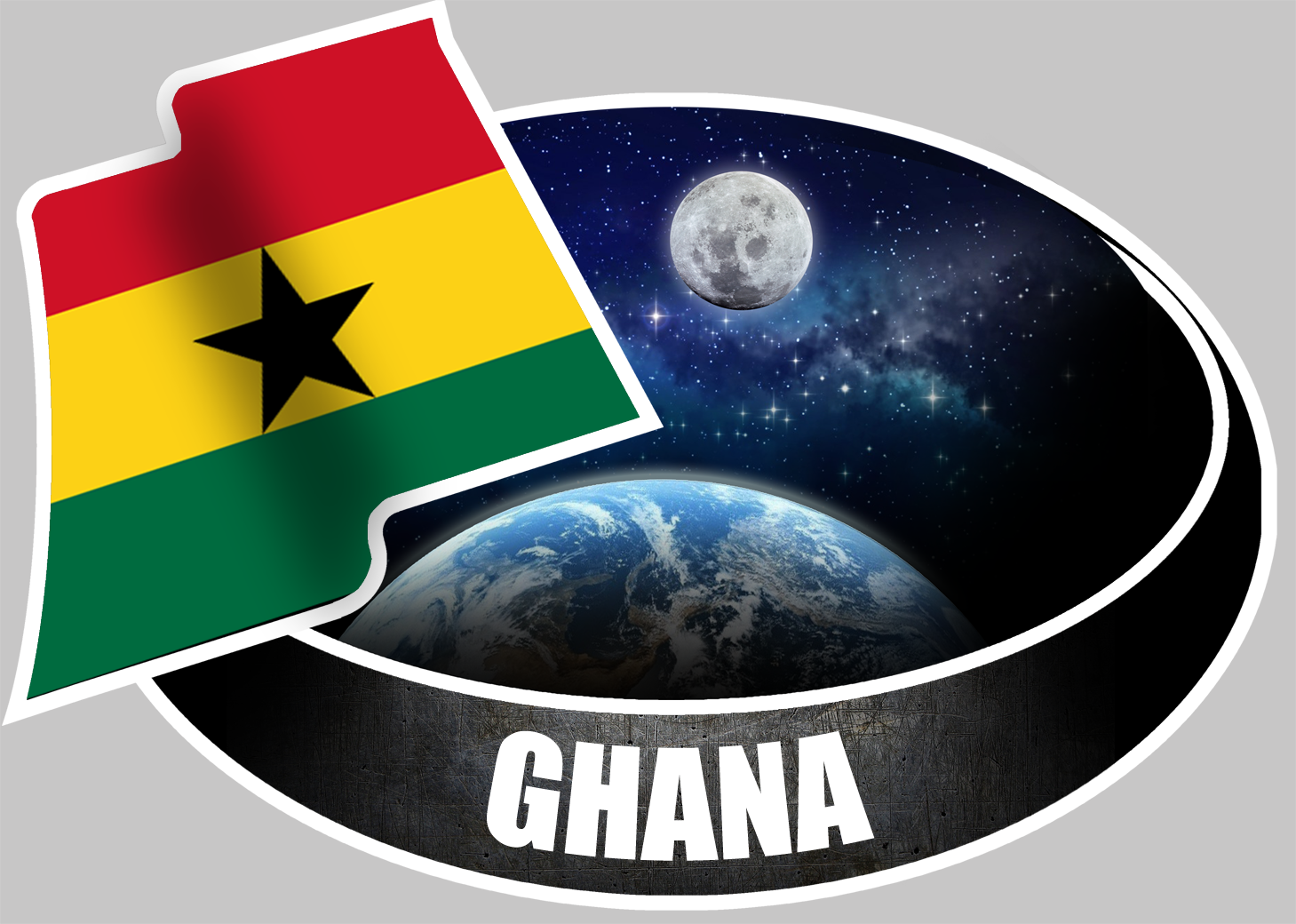 GHANA (10x14cm) - Sticker/autocollant