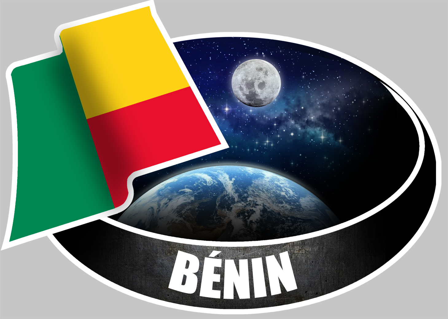 BÉNIN (10x14cm) - Sticker/autocollant