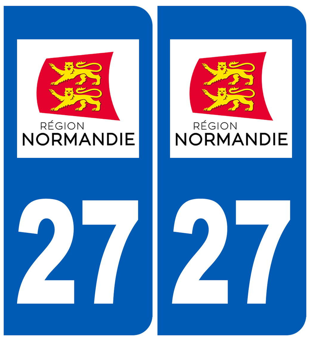 immatriculation 27 Normandie - Sticker/autocollant