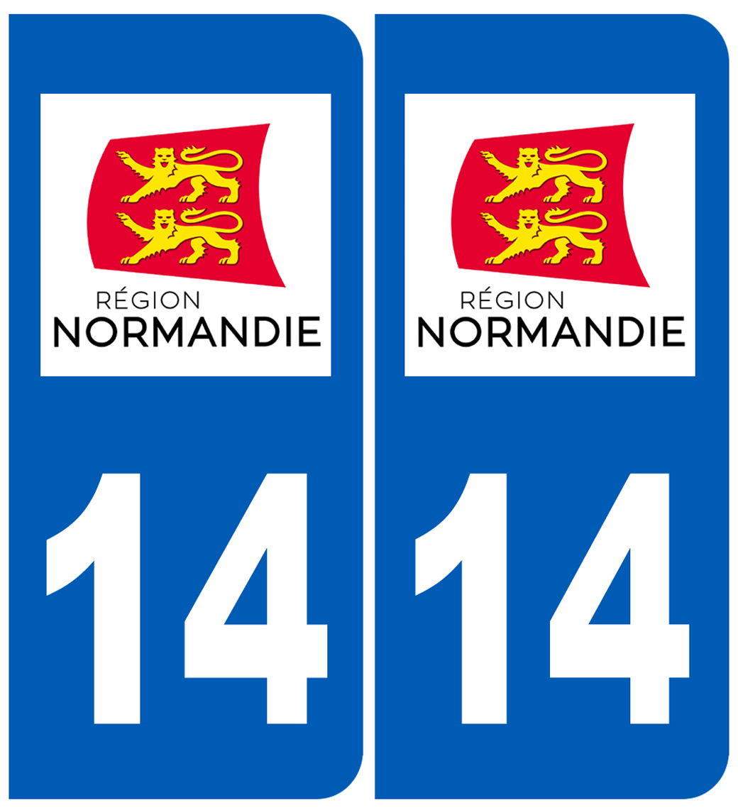 immatriculation 14 Normandie - Sticker/autocollant