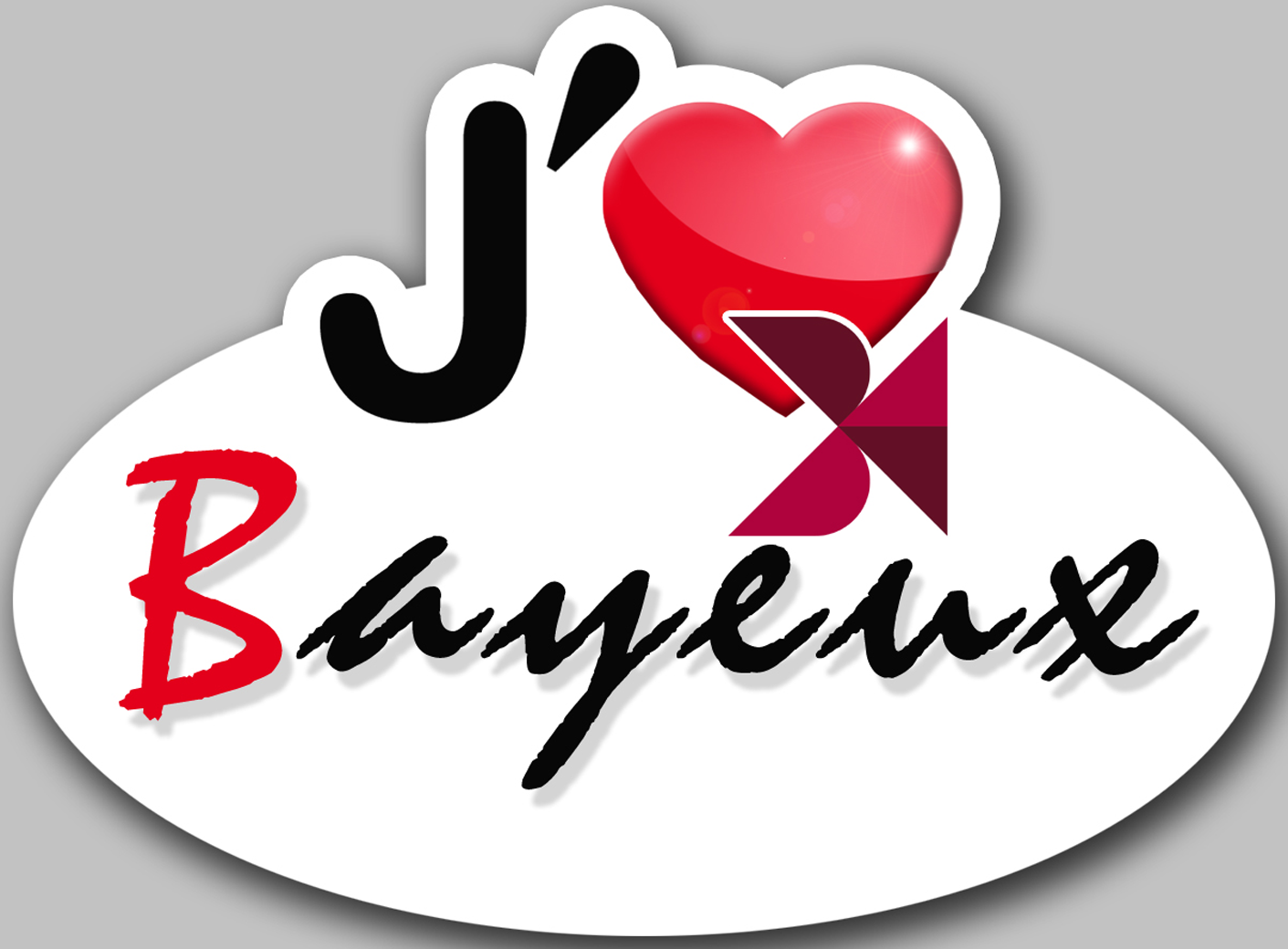 j'aime Bayeux (15x11cm) - Sticker/autocollant