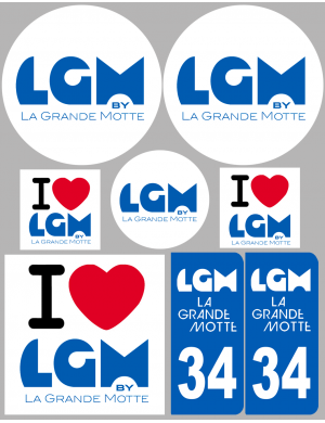 La Grande-Motte (8 autocollants variés) - Sticker/autocollant