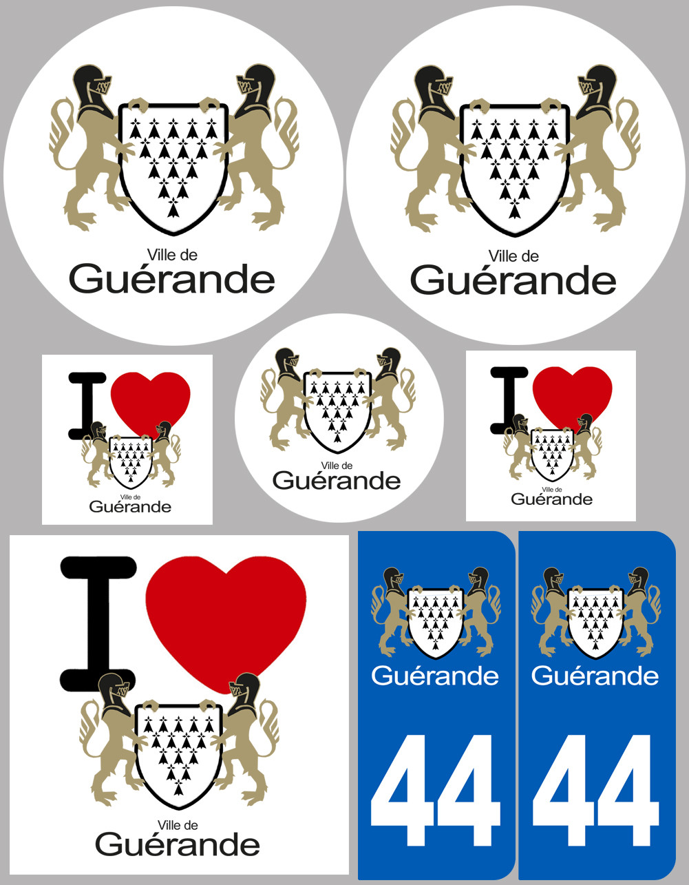 Guérande - 8 autocollants variés - Sticker/autocollant